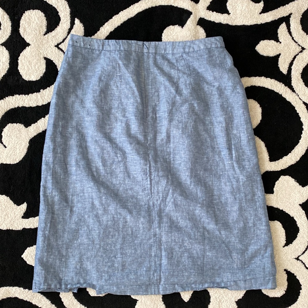 Banana Republic Factory Chambray Linen Pencil Lined Nidi Skirt Sz 14 - Picture 2 of 10
